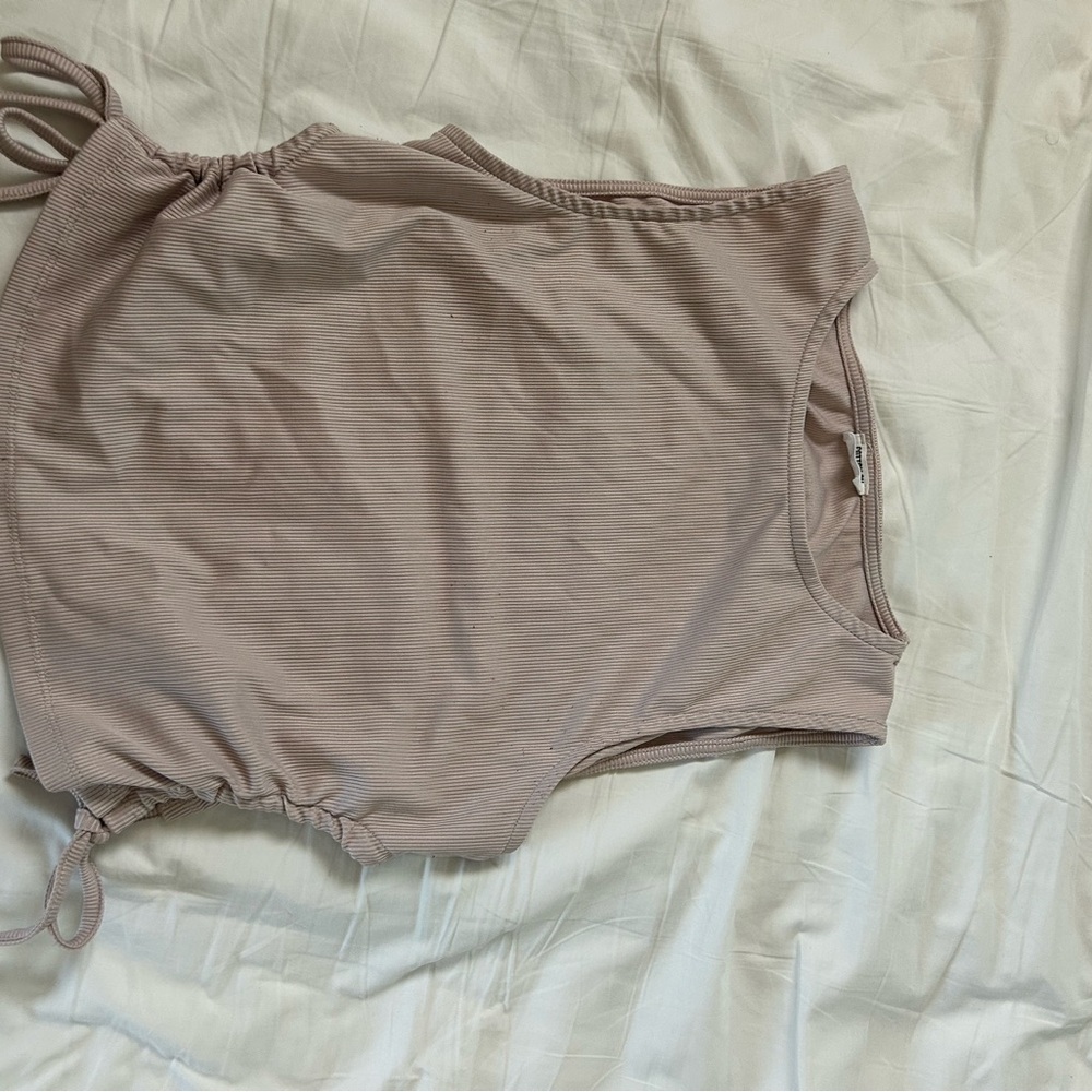 Beige Sleeveless Top with Side Ties
